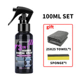 3 in 1 Car Ceramic Liquid Coating Spray Nano Crystal Hydrophobic Layer Polishing Agent High Gloss Paint Protection Wax Car Care