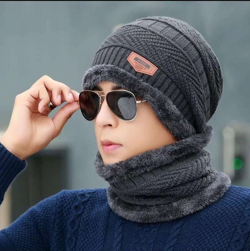 Cozy wool Beanie and Neck Warmer Set 2 pcs