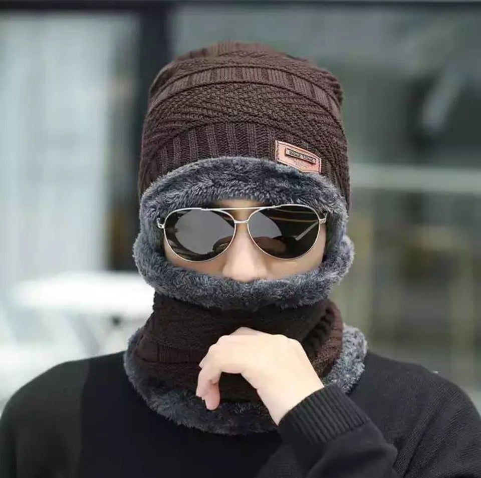 Cozy wool Beanie and Neck Warmer Set 2 pcs