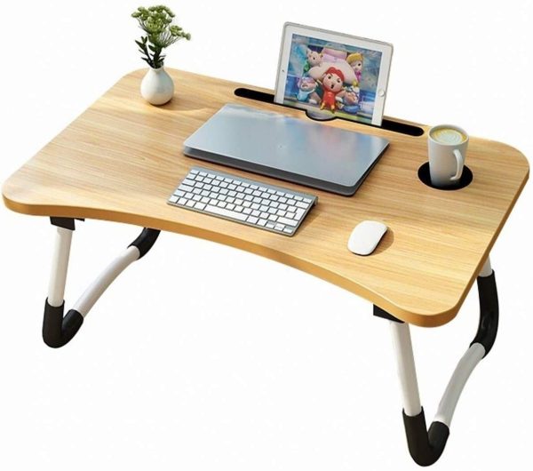 Wooden Laptop Table – Laptop Stand – Floor Table – Laptop Table – Drawing Desk – Bed Tray Table Fold-able – Table Notebook Stand Reading Holder – Study Table – Portable Desk